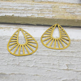 10pcs Raw Brass Teardrop Earrings Charms Pendant Diy Jewelry Making