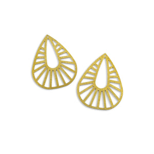 10pcs Raw Brass Teardrop Earrings Charms Pendant Diy Jewelry Making
