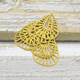 10pcs Raw Brass Teardrop Earrings Charms Pendant Diy Jewelry Making