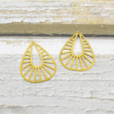 10pcs Raw Brass Teardrop Earrings Charms Pendant Diy Jewelry Making