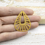 10pcs Raw Brass Teardrop Earrings Charms Pendant Diy Jewelry Making