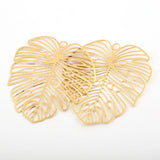 10pcs Raw Brass Monstera Plant Leaf Charms for DIY Jewelry Making