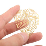 10pcs Raw Brass Monstera Plant Leaf Charms for DIY Jewelry Making