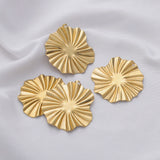 10pcs Brass Abstract Circle Geometric Flower Pendants for Earrings