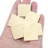 10pcs Raw Brass Rhombus Square Textured Charms Pendant Jewelry Findings 34*34mm
