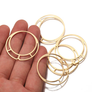 10pcs Double Layer Brass Circle Hoop Charms for DIY Jewelry Making
