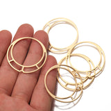10pcs Double Layer Brass Circle Hoop Charms for DIY Jewelry Making