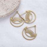 10pcs Raw Brass Teardrop Charms Eye And Moon Pendant Supplies For Jewelry Making