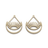 10pcs Raw Brass Teardrop Charms Eye And Moon Pendant Supplies For Jewelry Making