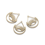 10pcs Raw Brass Teardrop Charms Eye And Moon Pendant Supplies For Jewelry Making