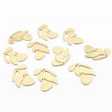 10pcs Raw Brass Textured Leaf Charms Pendant 21x15mm