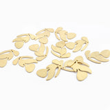 10pcs Raw Brass Textured Leaf Charms Pendant 21x15mm