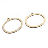 10pcs Raw Brass Textured Oval Circle Charms for DIY Earrings Necklace