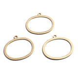 10pcs Raw Brass Textured Oval Circle Charms for DIY Earrings Necklace