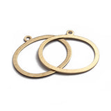 10pcs Raw Brass Textured Oval Circle Charms for DIY Earrings Necklace