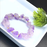 10pcs Amethyst Rough Stone Beads Strand Quartz Bracelet