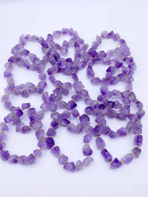 10pcs Amethyst Rough Stone Beads Strand Quartz Bracelet