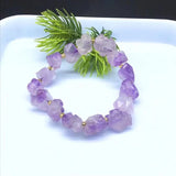 10pcs Amethyst Rough Stone Beads Strand Quartz Bracelet