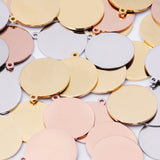 10pcs Stainless Steel Round Disc Pendant Charms for Jewelry Making