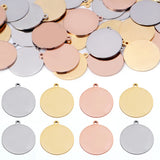 10pcs Stainless Steel Round Disc Pendant Charms for Jewelry Making
