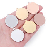 10pcs Stainless Steel Round Disc Pendant Charms for Jewelry Making