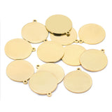 10pcs Stainless Steel Round Disc Pendant Charms for Jewelry Making