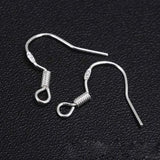 10pcs 925 Sterling Silver Ear Hooks Wire Spring Earring Clasps