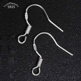 10pcs 925 Sterling Silver Ear Hooks Wire Spring Earring Clasps