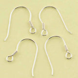 10pcs 925 Sterling Silver Ear Hooks Wire Spring Earring Clasps