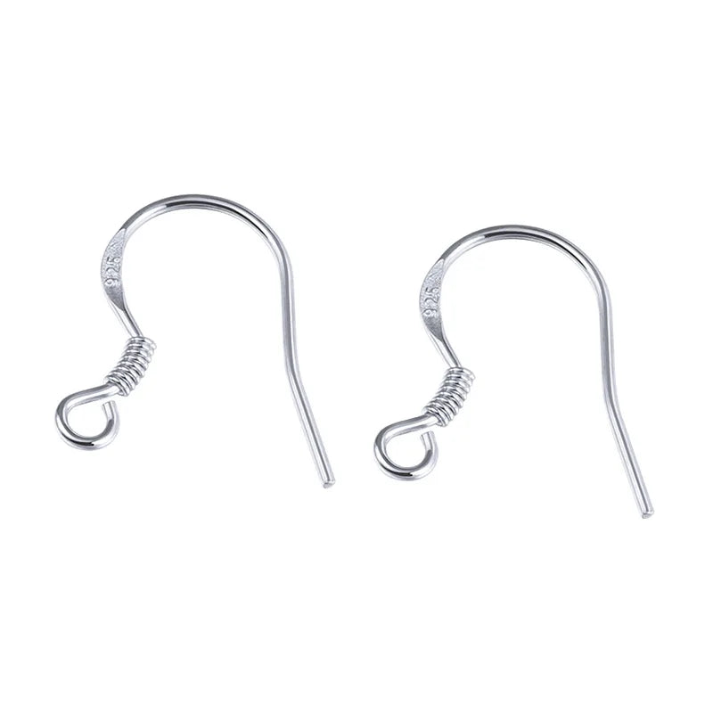 10pcs 925 Sterling Silver Ear Hooks Wire Spring Earring Clasps