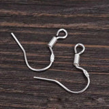 10pcs 925 Sterling Silver Ear Hooks Wire Spring Earring Clasps