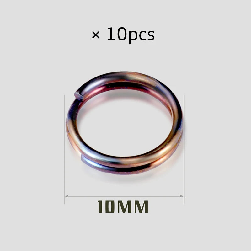 10pcs Titanium Key Ring Lightweight Coil Hanging Buckle Key Rings Holder