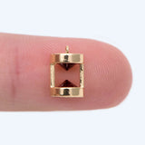 10pcs Red CZ Paved Cylinder Hourglass Pendants for Jewelry Making