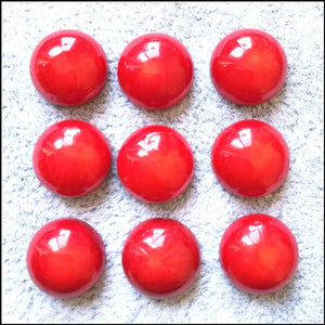 10pcs Red Coral Coin Shape Cabochons for Jewelry Making 8mm 9mm 10mm 12mm