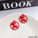 10pcs Red Easter Pendant Charms for Diy Earrings Necklace Jewelry Making