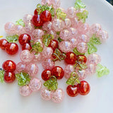 10pcs Red Pink 3D Cherry Charms Pendant DIY Jewelry Making