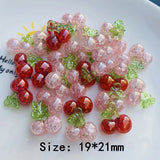 10pcs Red Pink 3D Cherry Charms Pendant DIY Jewelry Making