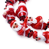 10pcs Red Snowman Lampwork Beads for Jewelry Making DIY Christmas Gift