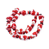 10pcs Red Snowman Lampwork Beads for Jewelry Making DIY Christmas Gift
