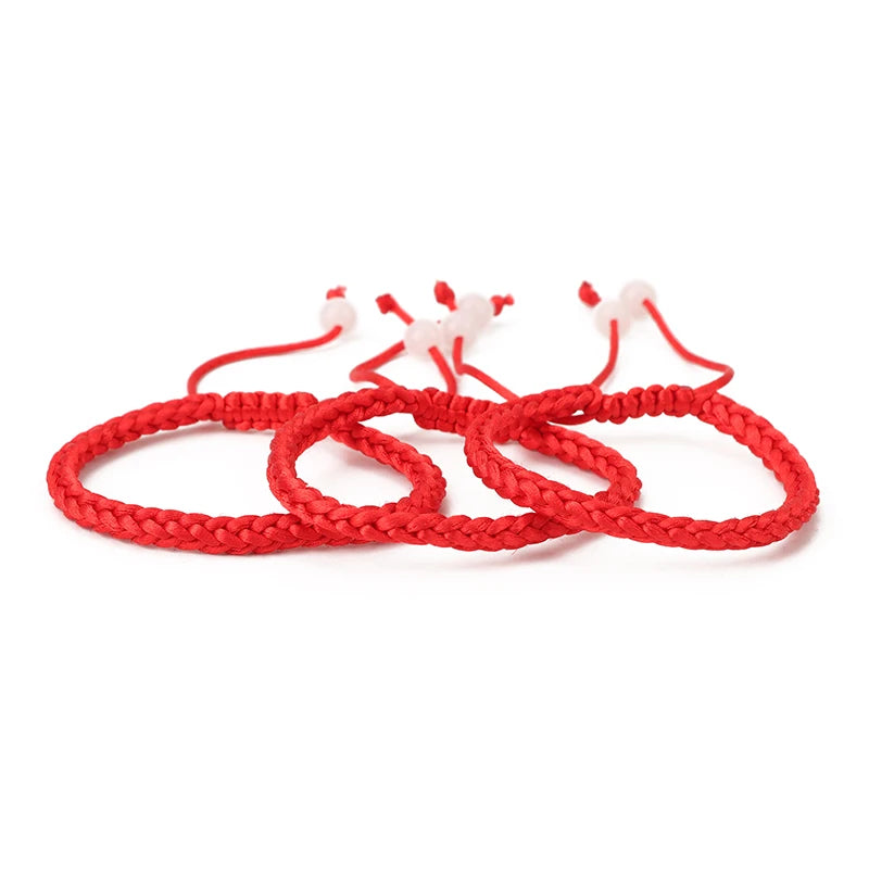 10pcs Red Woven Thread Rope Lucky Bracelet Charms Bracelet For Lovers' Gift