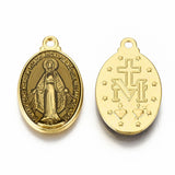 10pcs Religious Oval Saint Brass Pendants Charm Mixed Plated Necklace 19.5x1