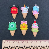 10pcs Resin Ice Cream Charm Pendant for DIY Jewelry Making