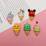 10pcs Resin Ice Cream Charm Pendant for DIY Jewelry Making