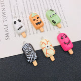 10pcs Resin Halloween Ice Cream Charm Pendant for DIY Jewelry Making