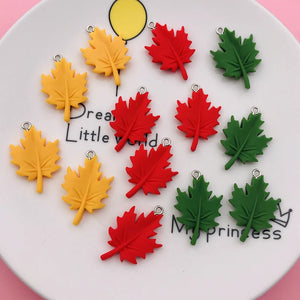 10pcs Resin Lucky Tree Charm Leaf Pendant for DIY Jewelry Scrapbooking