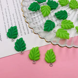 10pcs Resin Lucky Tree Charm Leaf Pendant for DIY Jewelry Scrapbooking