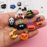 10 Pcs Halloween Skull Charm Pendant for DIY Jewelry Making