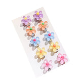 10pcs Resin Flower Animal Fruit Clip Earrings for Girls Children