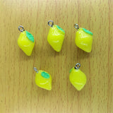 10pcs Resin Fruit Charm Lemon Pendant DIY Accessories
