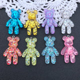 10pcs Colorful Bear Charm Pendant for DIY Making